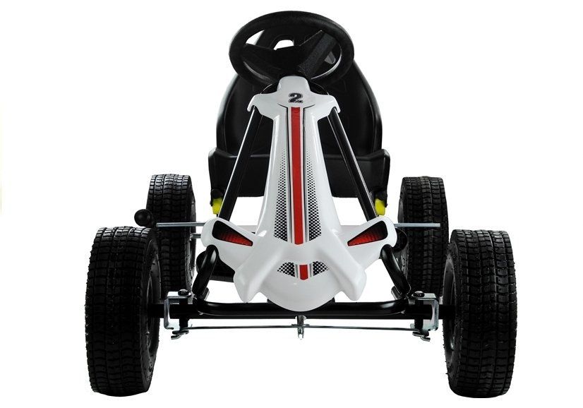 Gokart Biało-Czarny Monster Na Pedały Pompowane Koła