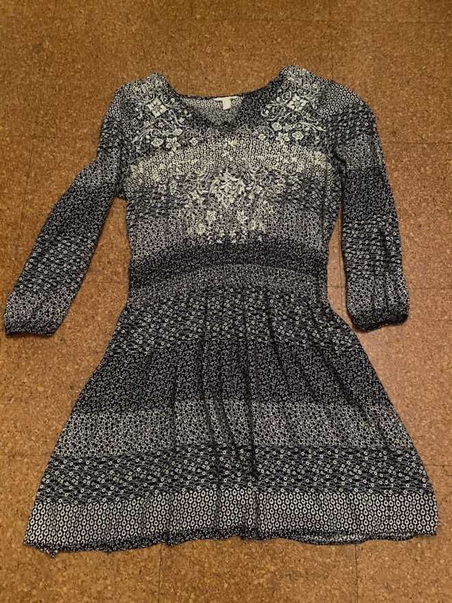 Vestido Longo Azul e Branco