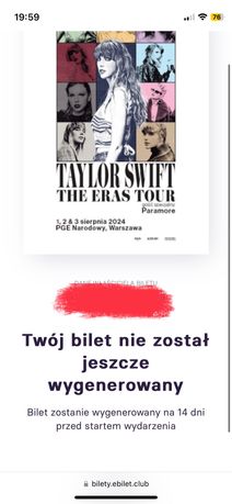 Bilet na koncert Taylor Swift