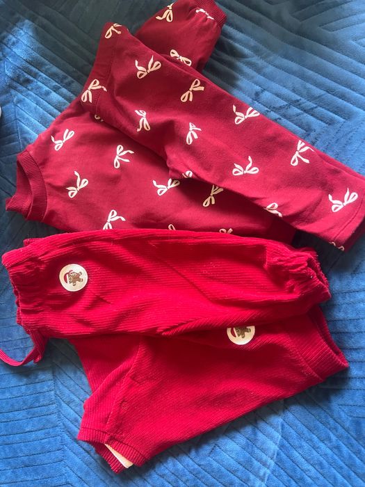 Paczka zestaw dziewczynka 74 H&M sukienki komplet czerwony