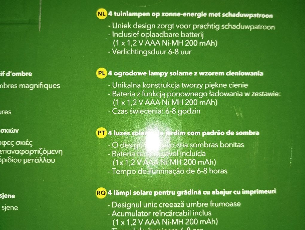 4 x lampki solarne LED czarne ażurowe wbijane słupki ogrodowe