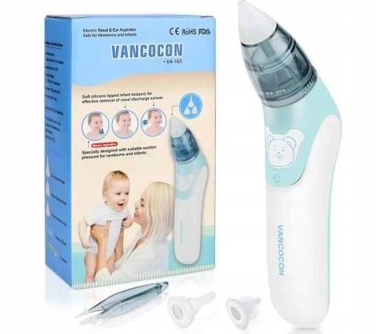 VANCOCON elektryczny aspirator do nosa uszu niemowląt odsysacz