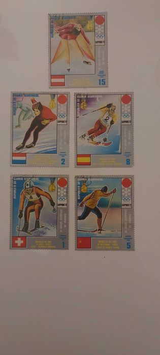 Zestaw znaczków Gwinea Równikowa 1972–Olimpiada Zimowa Sapporo