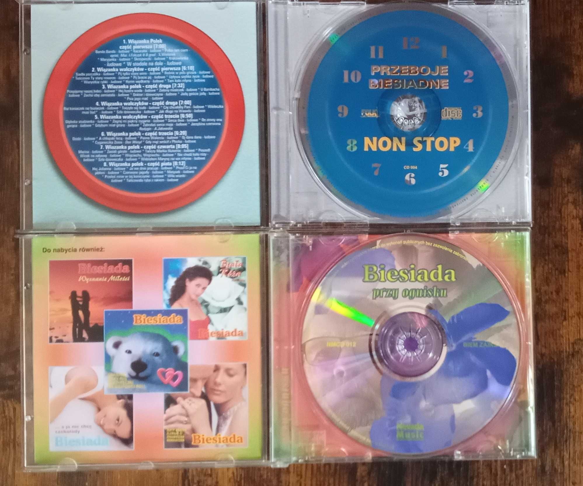 Dwie płyty CD "Biesiada przy ognisku" i "Przeboje biesiadne Non Stop".
