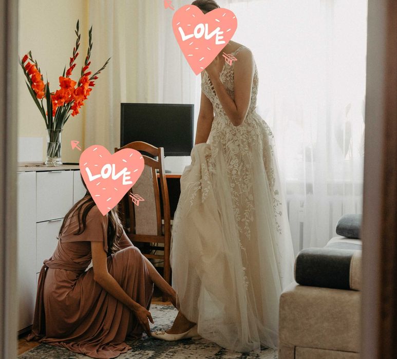 Suknia ślubna listki rozm. M