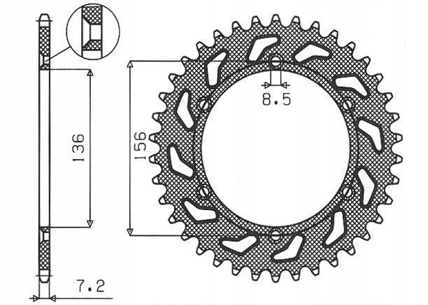 SUNSTAR ZĘBATKA TYLNA 4365 41 SUZUKI DR 650 SE 96