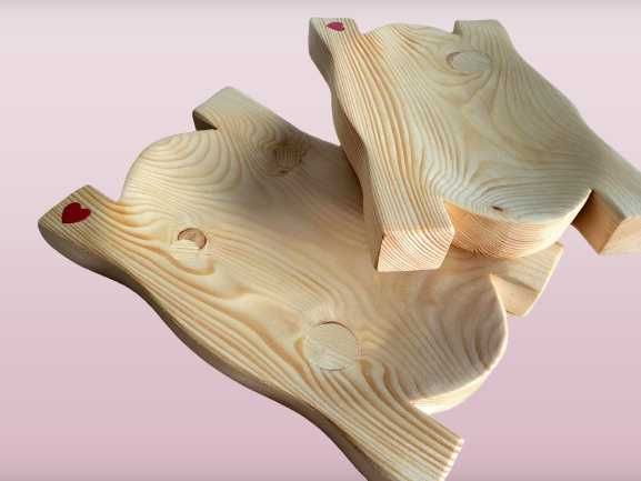 TACA z drewna KORYTO z serduszkiem na Walentynki od Lokalnego Stolarza