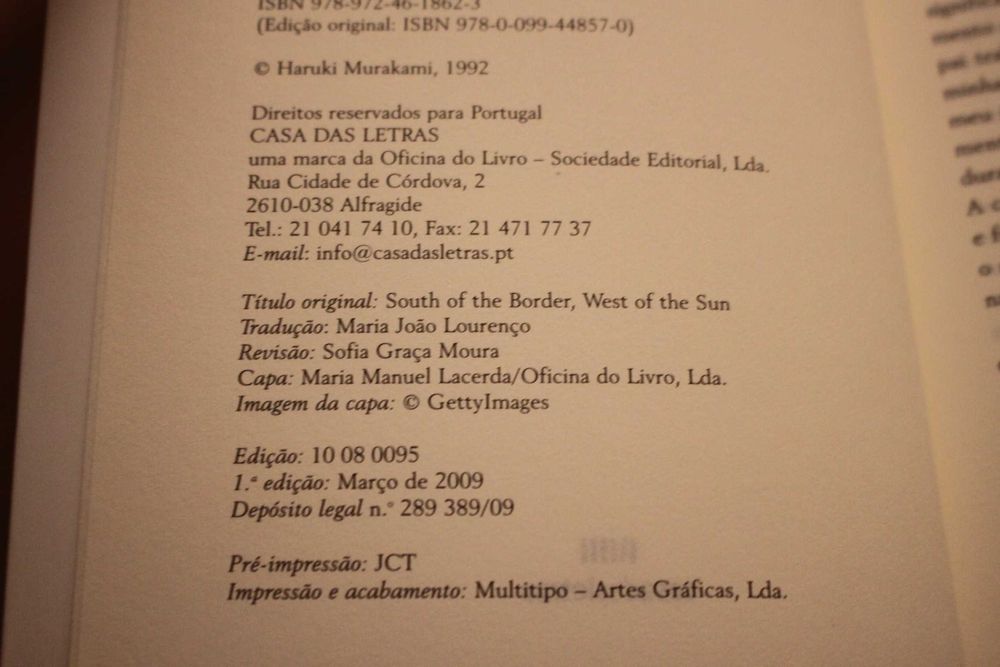 ' A Sul da Fronteira, a Oeste do Sol // Haruki Murakami
