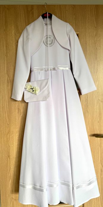 Albosukienka komunijna rozm. 146 z dodatkami - stan bardzo dobry