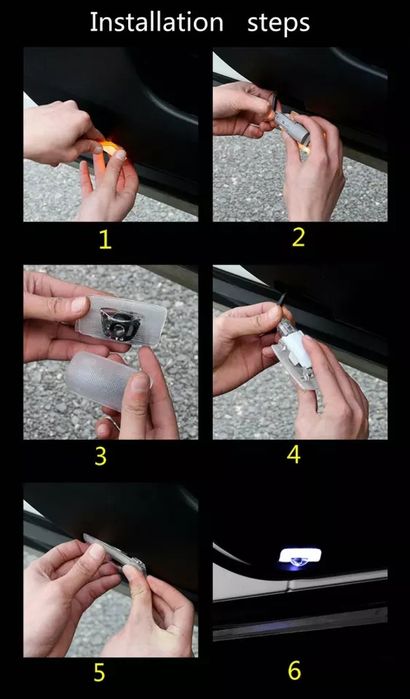 Штатная подсветка двери с логотипом Toyota тойота.Подсветка ног Toyota