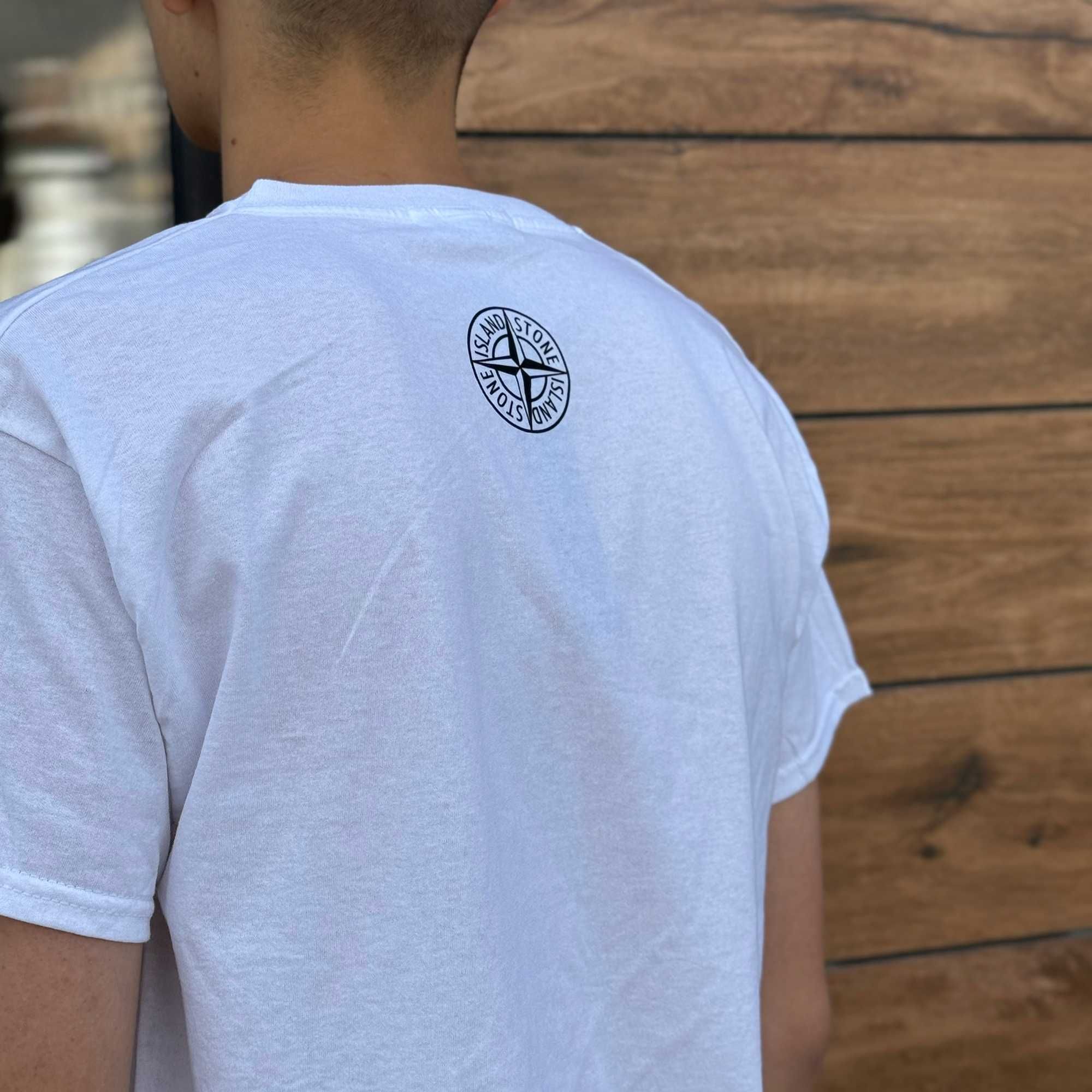 XS S M L XL • STONE ISLAND Футболка новая принт лого • Стон Айленд