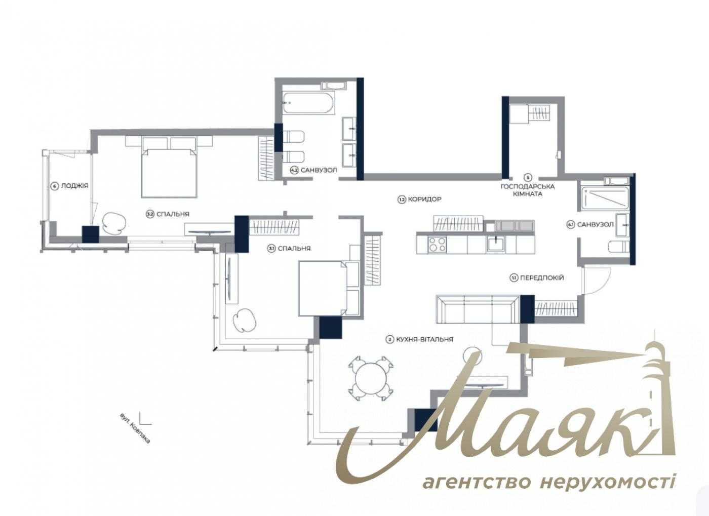 Продаж 2к. квартири 118м2 в ЖК А136, Антоновича, Центр, Палац Україна