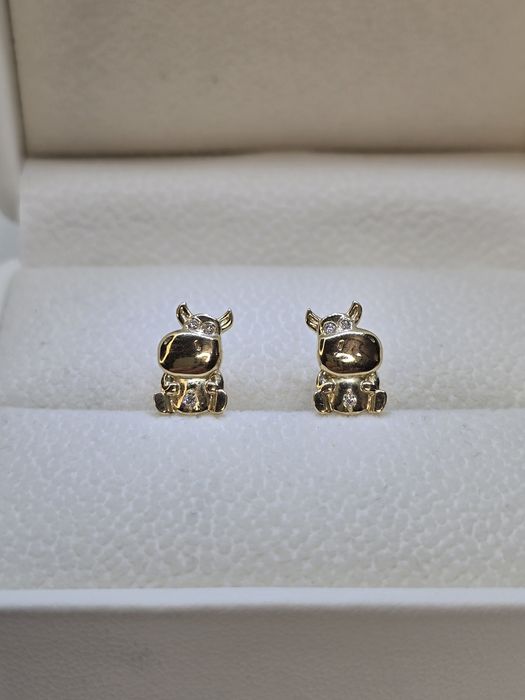 Дитячі сережки з натуральними діамантами. Детские