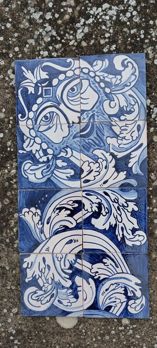 Azulejos portugueses azul e branco reprodução de azulejos do séc XVIII