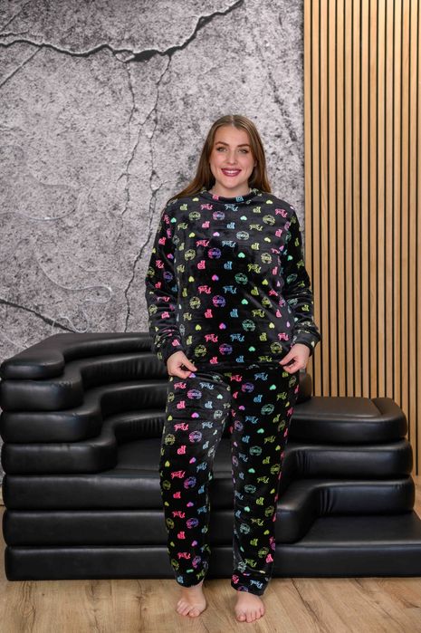 Батальні махрові жіночі пижами, 2XL, 3XL, 4XL