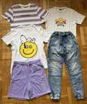 Zestaw młodzieżowy 3x t-shirt + spodenki + joggery cropp house h&m r.S