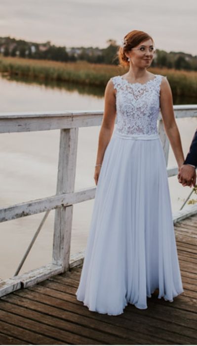 Suknia ślubna MS Moda lekka prosta i elegancka 164cm