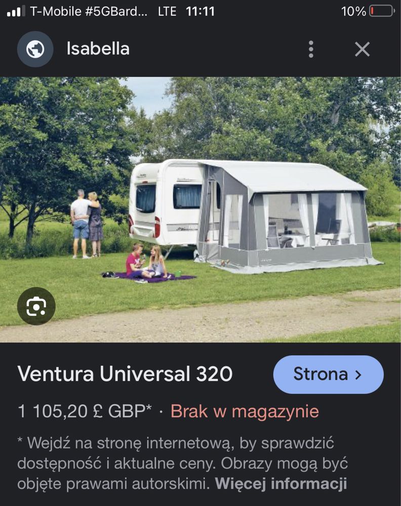Namiot przedsionek caloroczny Ventura Universal 320