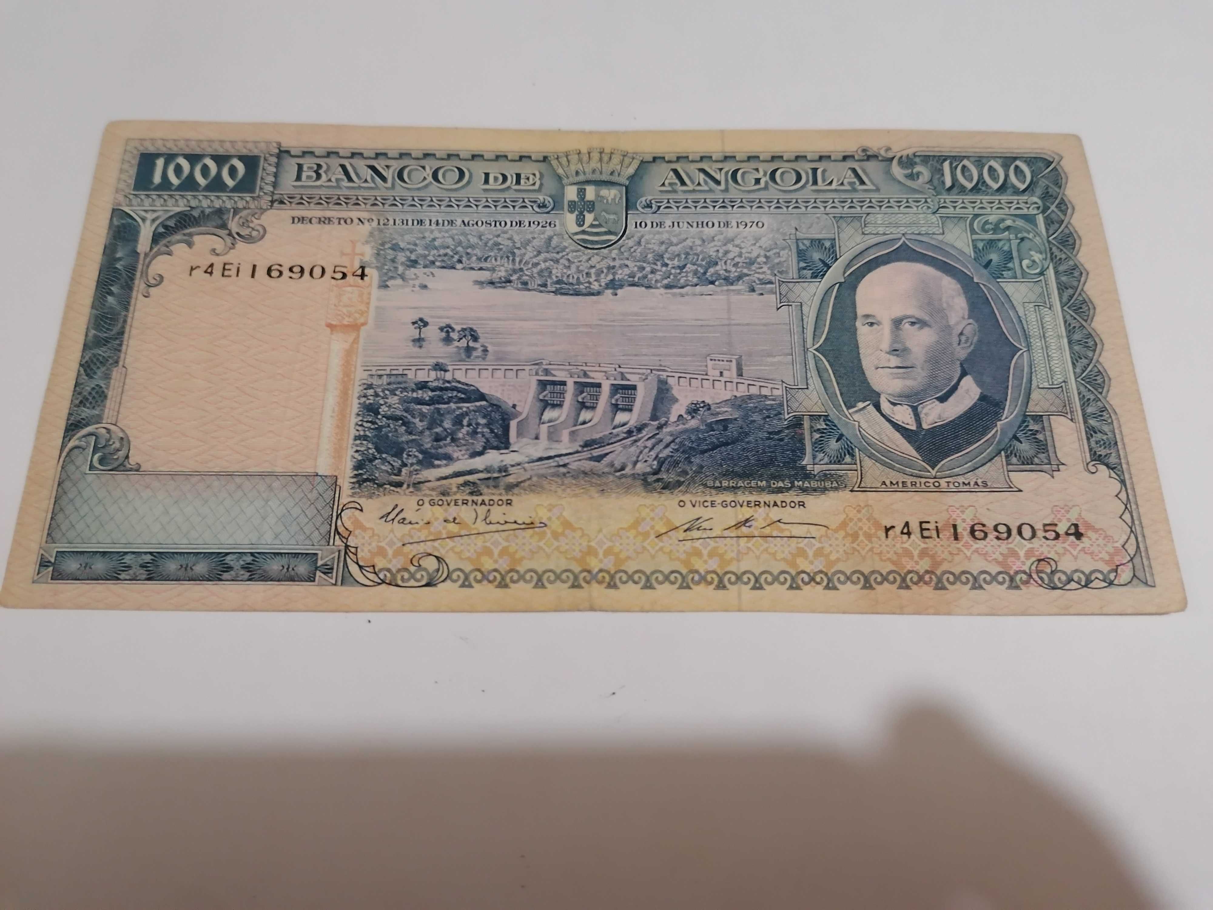 Nota 1000$00 Angola 1970