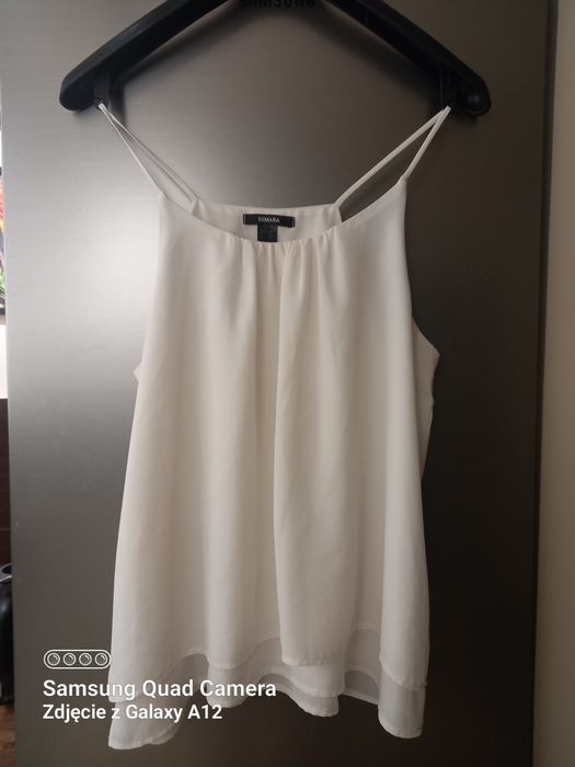 Koszulka bluzka biala na ramiączkach 40 L Nowa