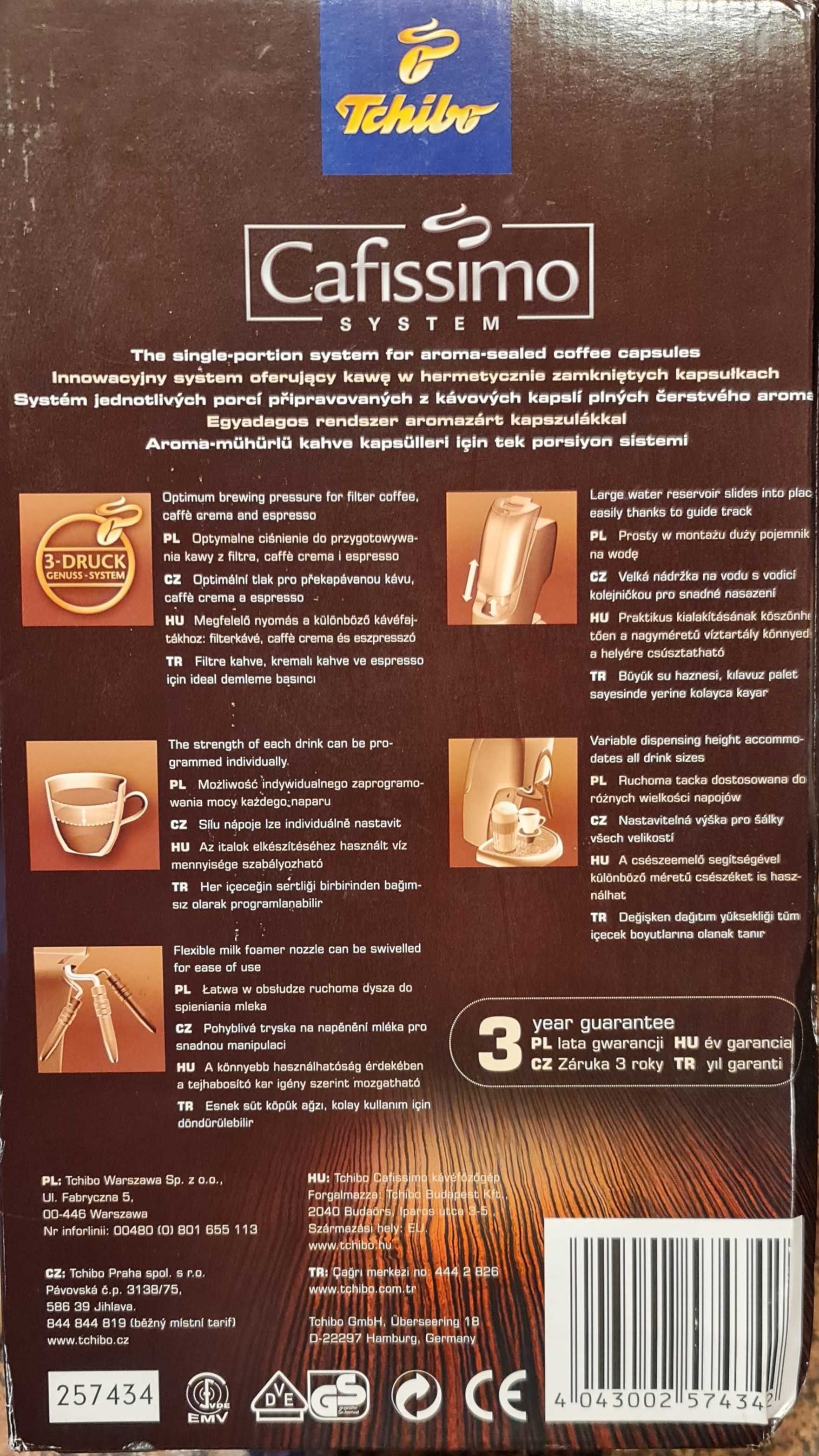 Ekspres do kawy na kapsułki Tchibo Cafissimo