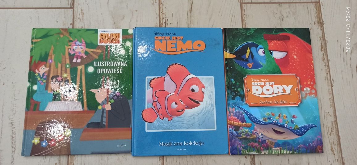 Zestaw 3ksiazek Gdzie jest Nemo Dory Minionki