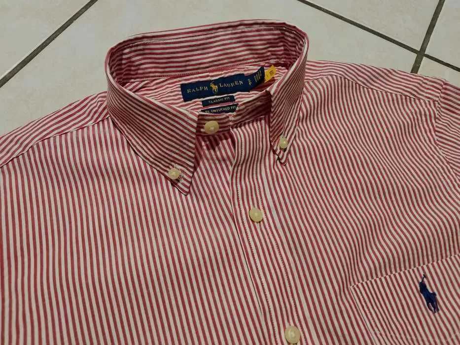 RALPH LAUREN USA - NOWA! z LOGO Koszula Męska krótki rękaw rozmiar M