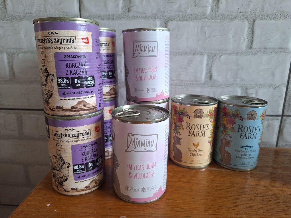 9 sztuk 400g puszki - 4 x Wiejska Zagroda, 3x Mjamjam, 2x Rosie's Farm