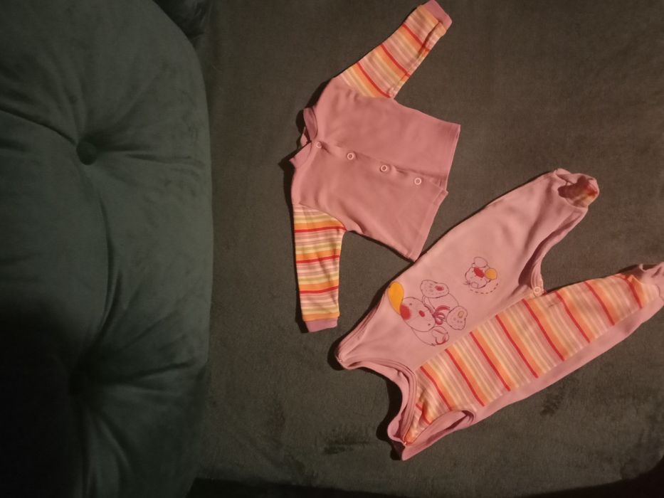 Śpioszki i kaftanik r. 56 100% polska bawełna