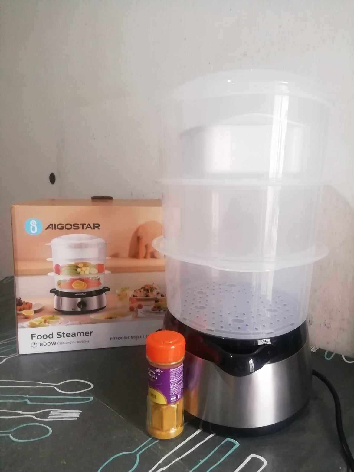 Máquina de Cozer a Vapor AIGOSTAR Fitfoodie Steel (800W - Inox)