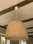 Ikea Leran wiklinowa lampa wisząca, abażur rattanowy