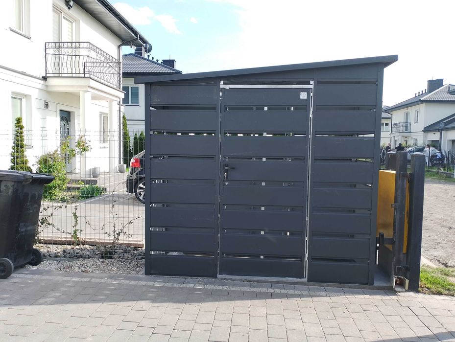 Śmietnik, wiata śmietnikowa, altana panelowa, schowek na rowery