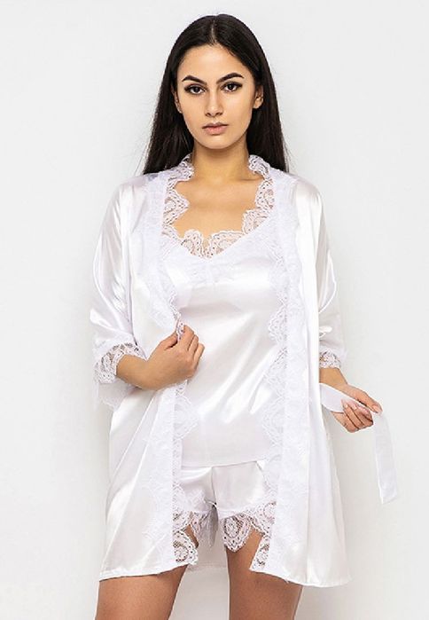 Жіноча піжама майка і шорти з халатом, є великі розміри