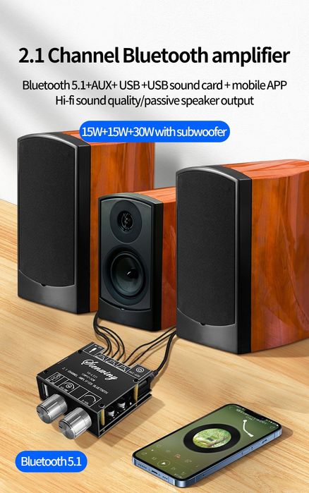 20-50-100W*2 Підсилювач Усилитель Аудио Bluetooth LT21 MT21 C15