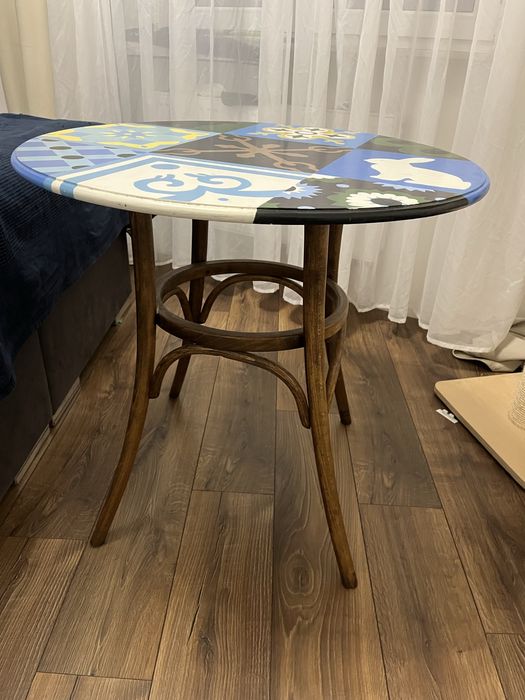 Stół okrągły odnowiony Fabryka Jafameg