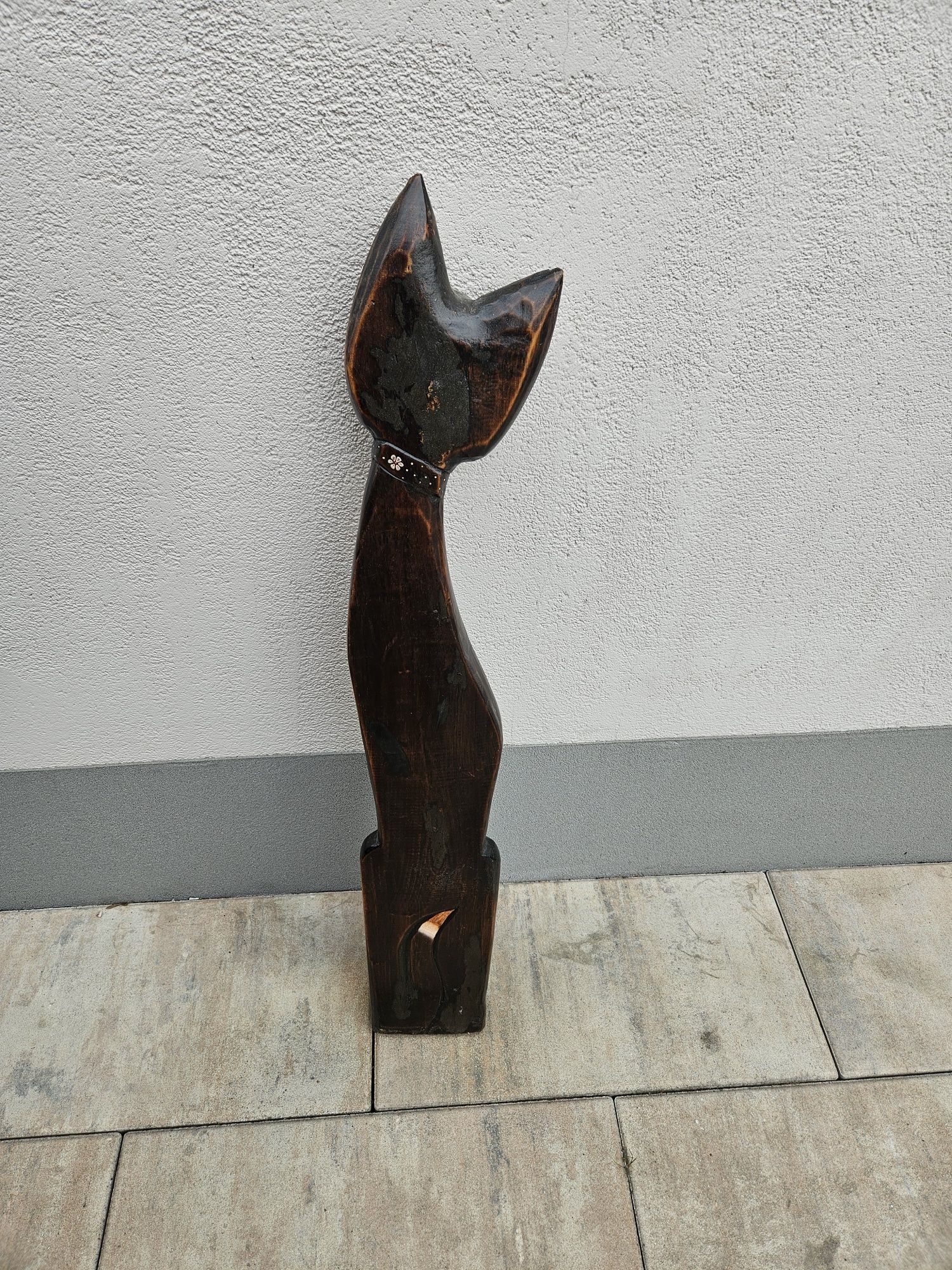 Kot figura z drewna,100cm