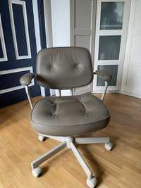 Fotel biurowy IKEA Alefjall beżowy 100% skóra