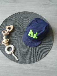 Chłopięca czapka czapeczka z daszkiem granatowa "hi" 74