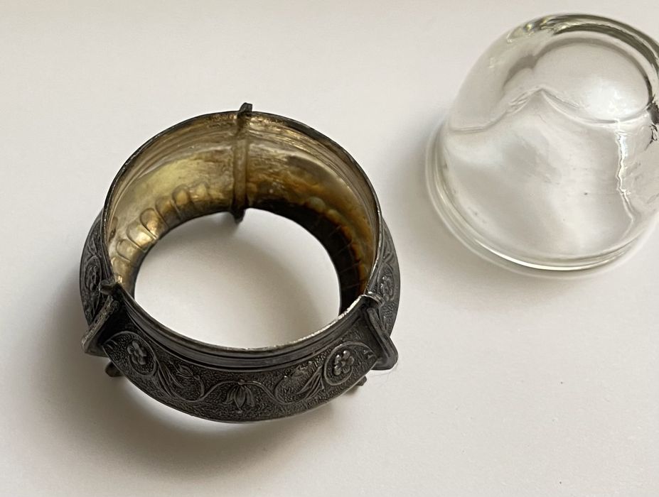 Stara mała solniczka kawiornica posrebrzana ZSRR