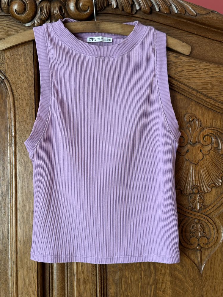 Bluzka top Zara XS/34 liliowa