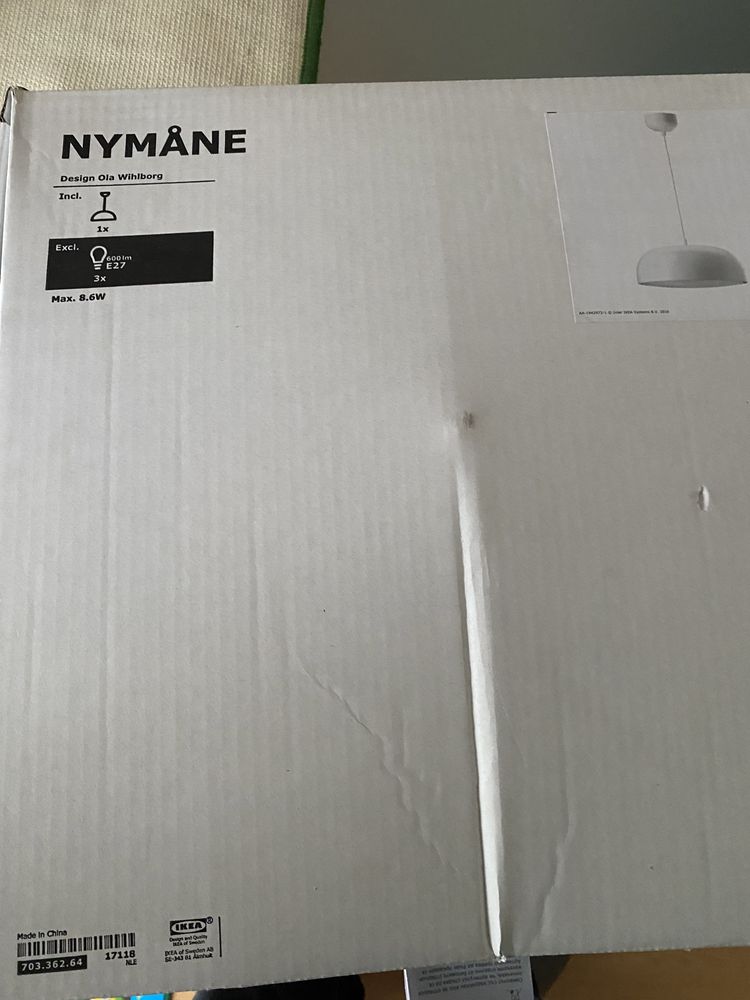 Candeeiro Ikea Nymane - Novo c/3 lampadas Led
