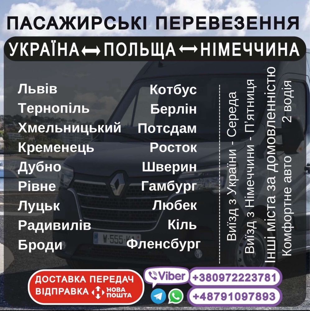 Перевезення Україна Польща Німеччина
