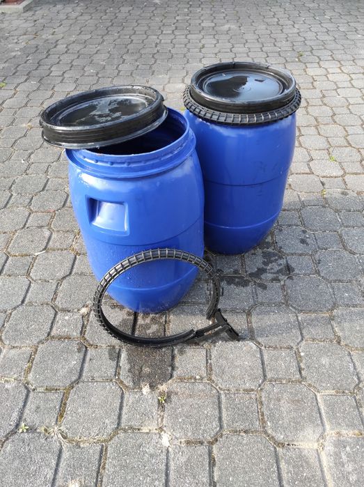 Beczka 30 i 60 l Plastikowa z Obejmą. Szczelna