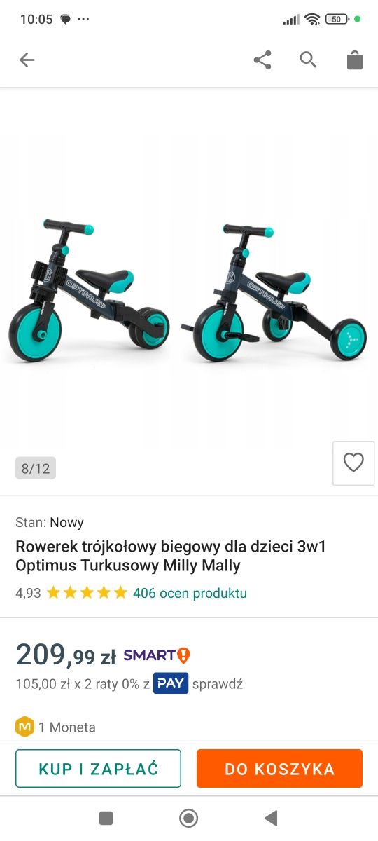 Rower trójkołowy 3 w 1 Optimus