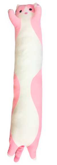 Кот батон мягкая игрушка антистресс подушка 110 см розовый