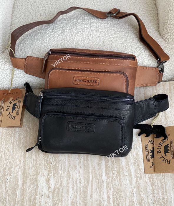 Кожаная сумка-бананка Hill Burry 2933. Германия. Шкіряна сумка