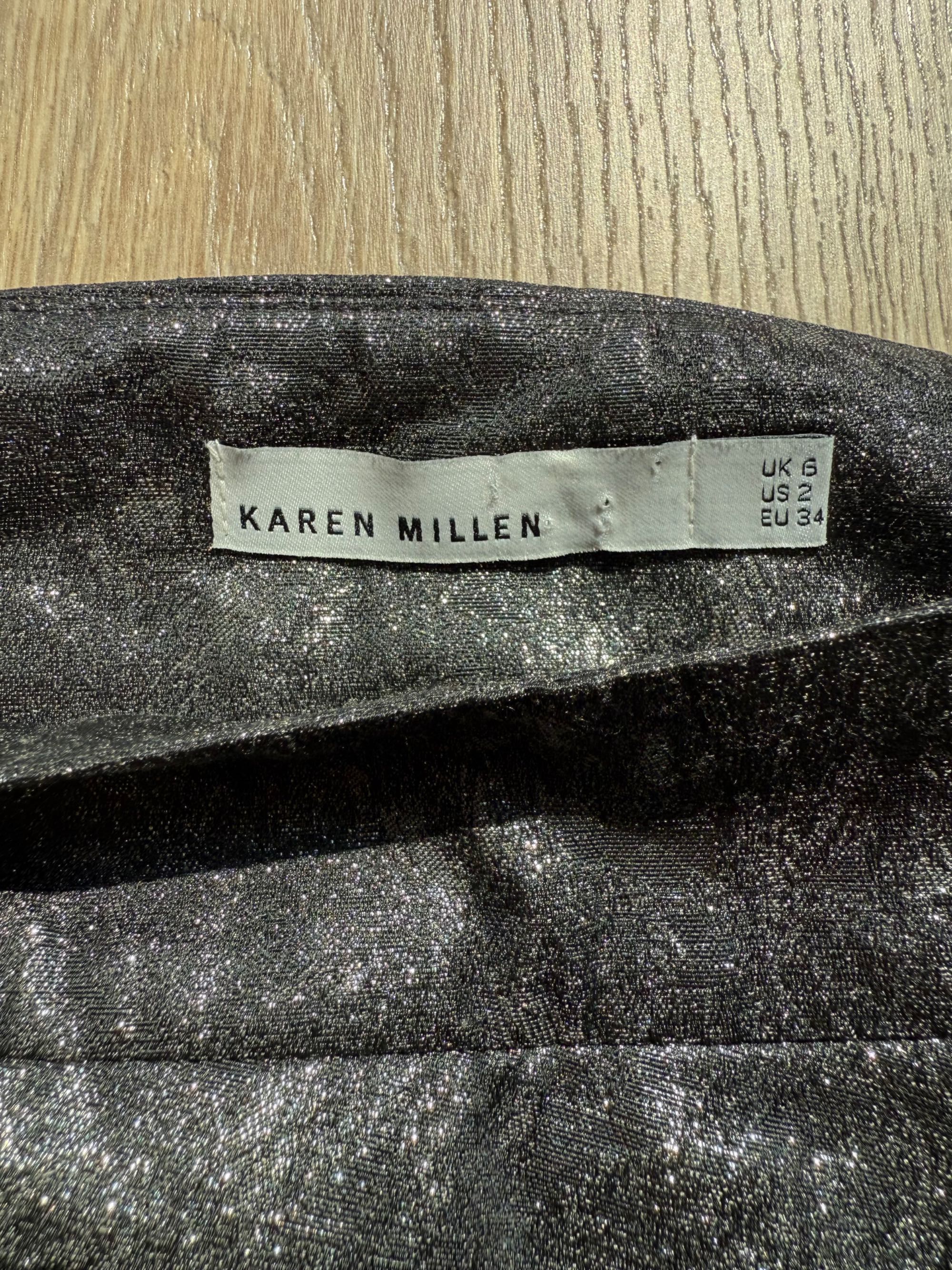 Spódnica Karen Millen rozmiar 36 srebrna mini