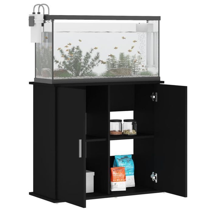 Szafka pod akwarium Vidaxl, czarna, 81x36x73 cm, stylowa i trwała