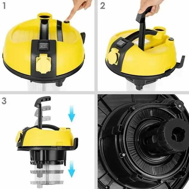Промисловий пилосос 2300 Вт: 30л, легке очищення, для майстерні