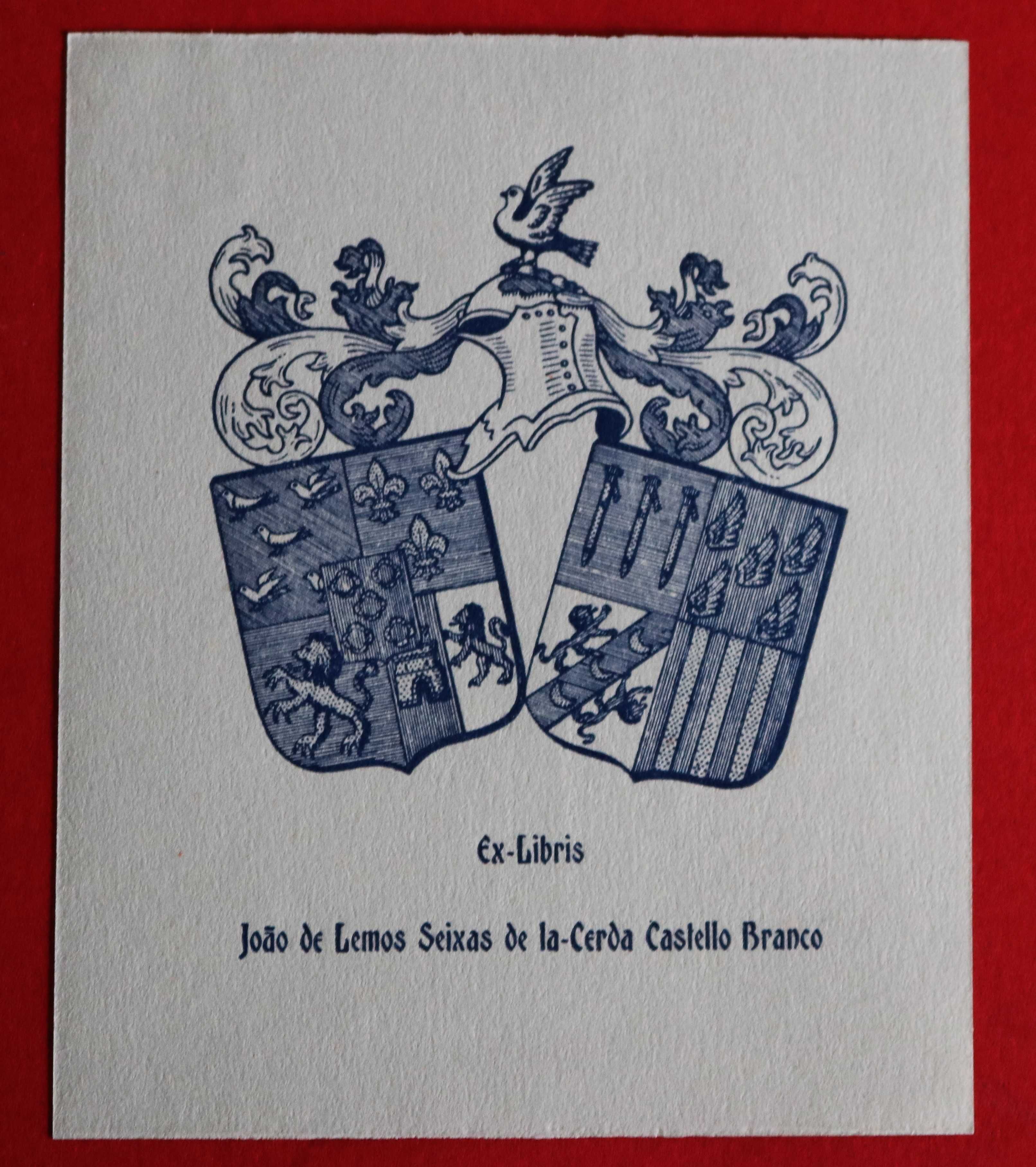 Ex-Libris Heráldico de João de Lemos Seixas de la-Cerda Castelo Branco